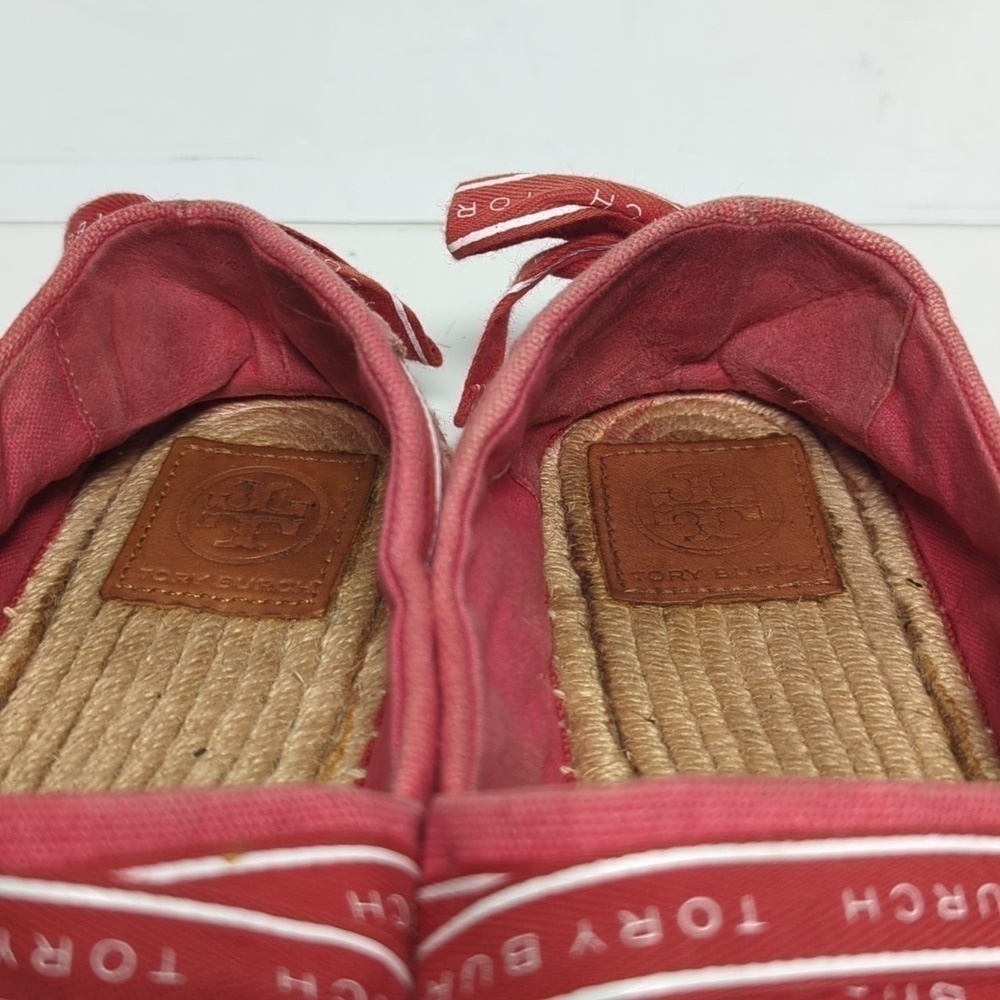 Tory Burch Azalea Logo grosgrain Espadrille flat shoes women's size 7 - Picture 5 of 16